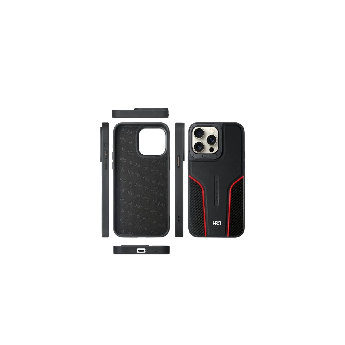 HDD Apple iPhone 16 HBC-264 Lambor Karbon Fiber Sport Kapak - Derin Mor