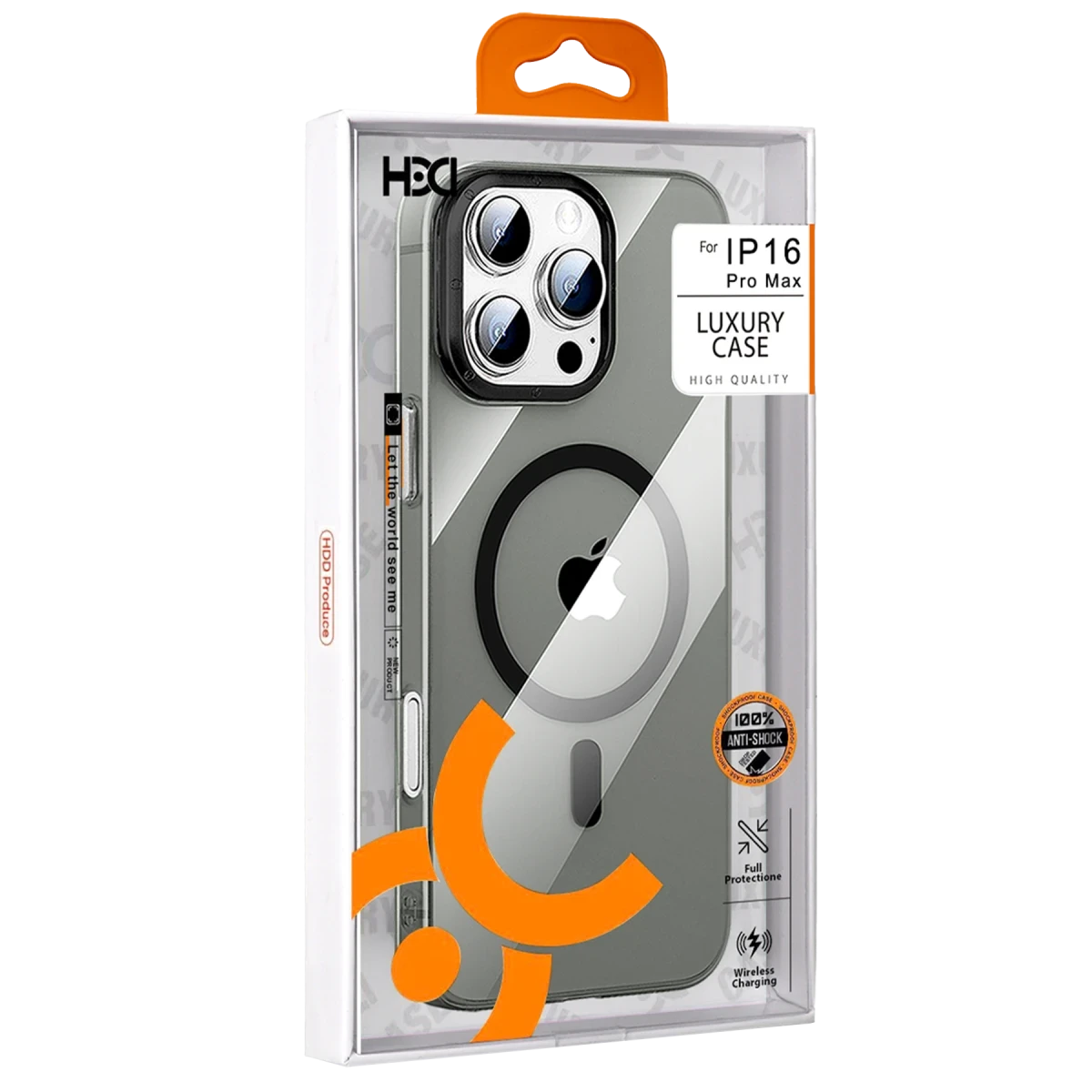 HDD Apple iPhone 16 HBC-306 Aden PC Magsafe Kapak - Gri