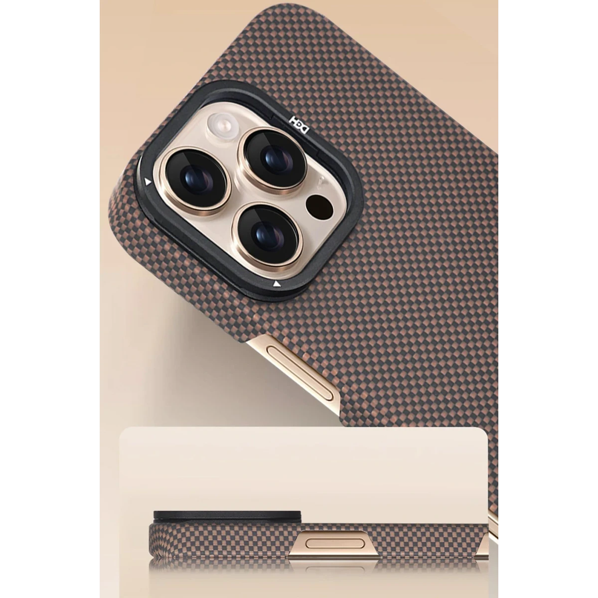 HDD Apple iPhone 16 Pro Max Blaze 1000D Kevlar Magsafe Kılıf - Gold