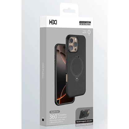 HDD Apple iPhone 16 Pro Max Vapor Deri Magsafe Standlı Kılıf - Gold