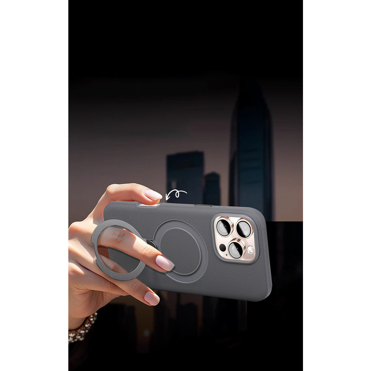 HDD Apple iPhone 16 Pro Vapor Deri Magsafe Standlı Kılıf