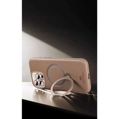 HDD Apple iPhone 16 Pro Vapor Deri Magsafe Standlı Kılıf - Titan Gri