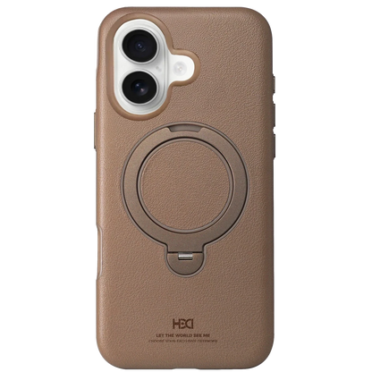 HDD Apple iPhone 16 Vapor Deri Magsafe Standlı Kılıf - Gold