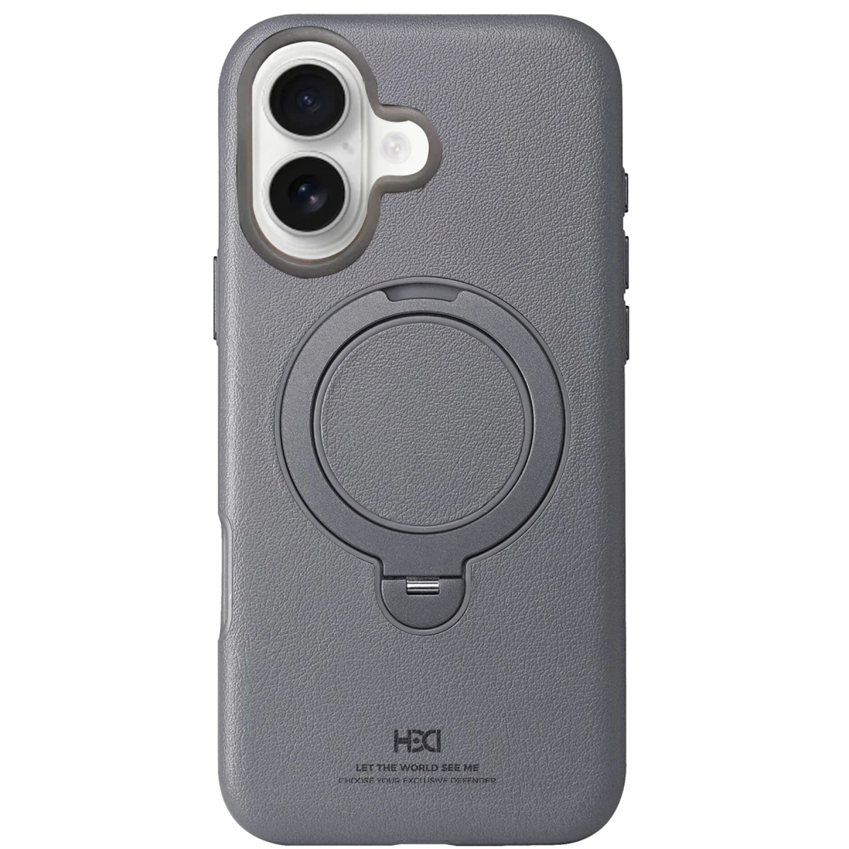 HDD Apple iPhone 16 Vapor Deri Magsafe Standlı Kılıf - Titan Gri
