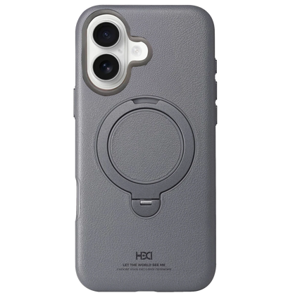 HDD Apple iPhone 16 Vapor Deri Magsafe Standlı Kılıf - Titan Gri