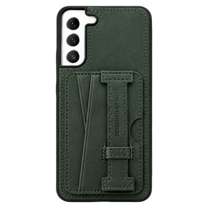 HDD Samsung Galaxy S22 Plus Kılıf HD Deri Kartvizitli Kapak - Yeşil
