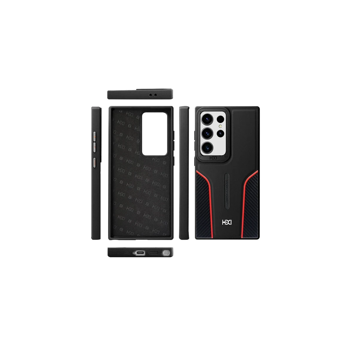 HDD Samsung Galaxy S24 Ultra HBC-264 Lambor Karbon Fiber Sport Kapak - Natural Grey