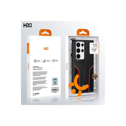 HDD Samsung Galaxy S24 Ultra HBC-264 Lambor Karbon Fiber Sport Kapak - Natural Grey