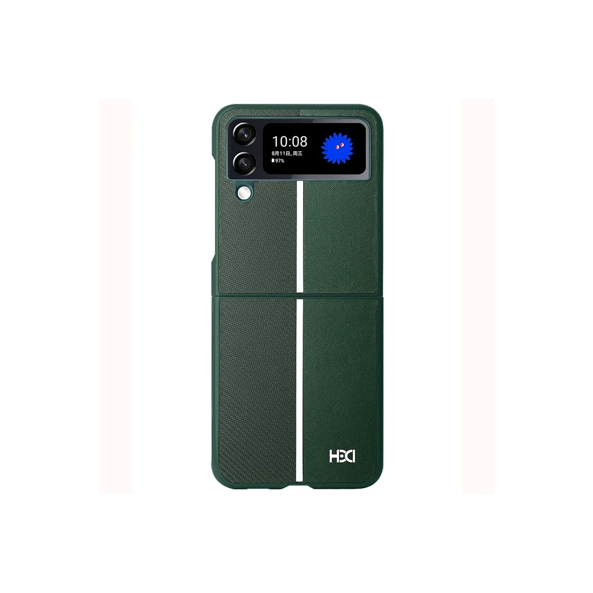 HDD Samsung Galaxy Z Flip 4 Kılıf HBC-155 Lizbon Kapak - Koyu Yeşil