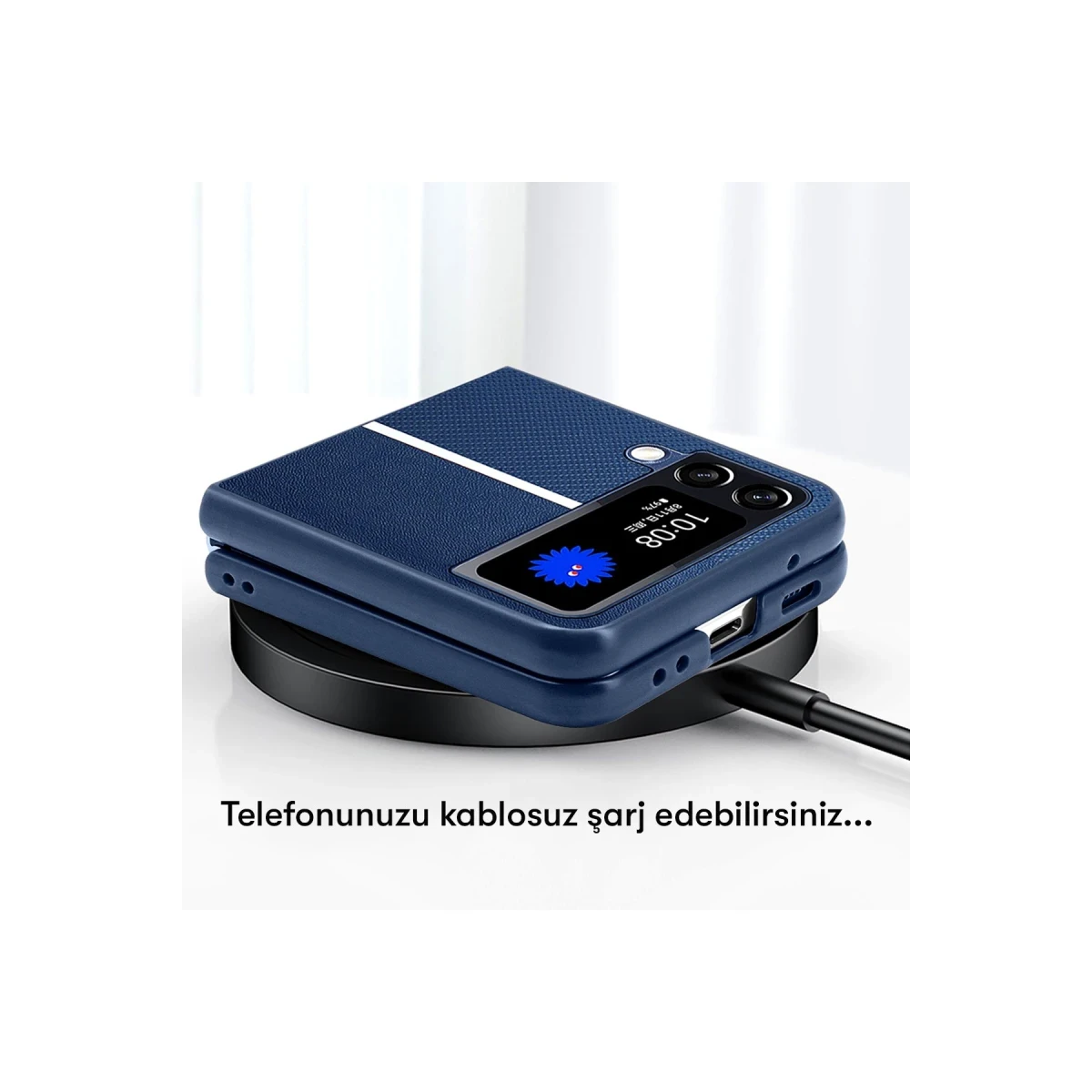 HDD Samsung Galaxy Z Flip 4 Kılıf HBC-155 Lizbon Kapak - Lacivert