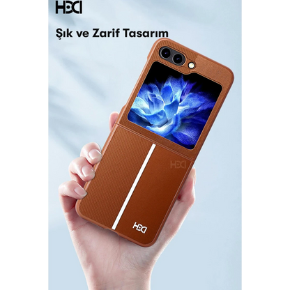 HDD Samsung Galaxy Z Flip 5 Kılıf HBC-155 Lizbon Kapak - Koyu Yeşil