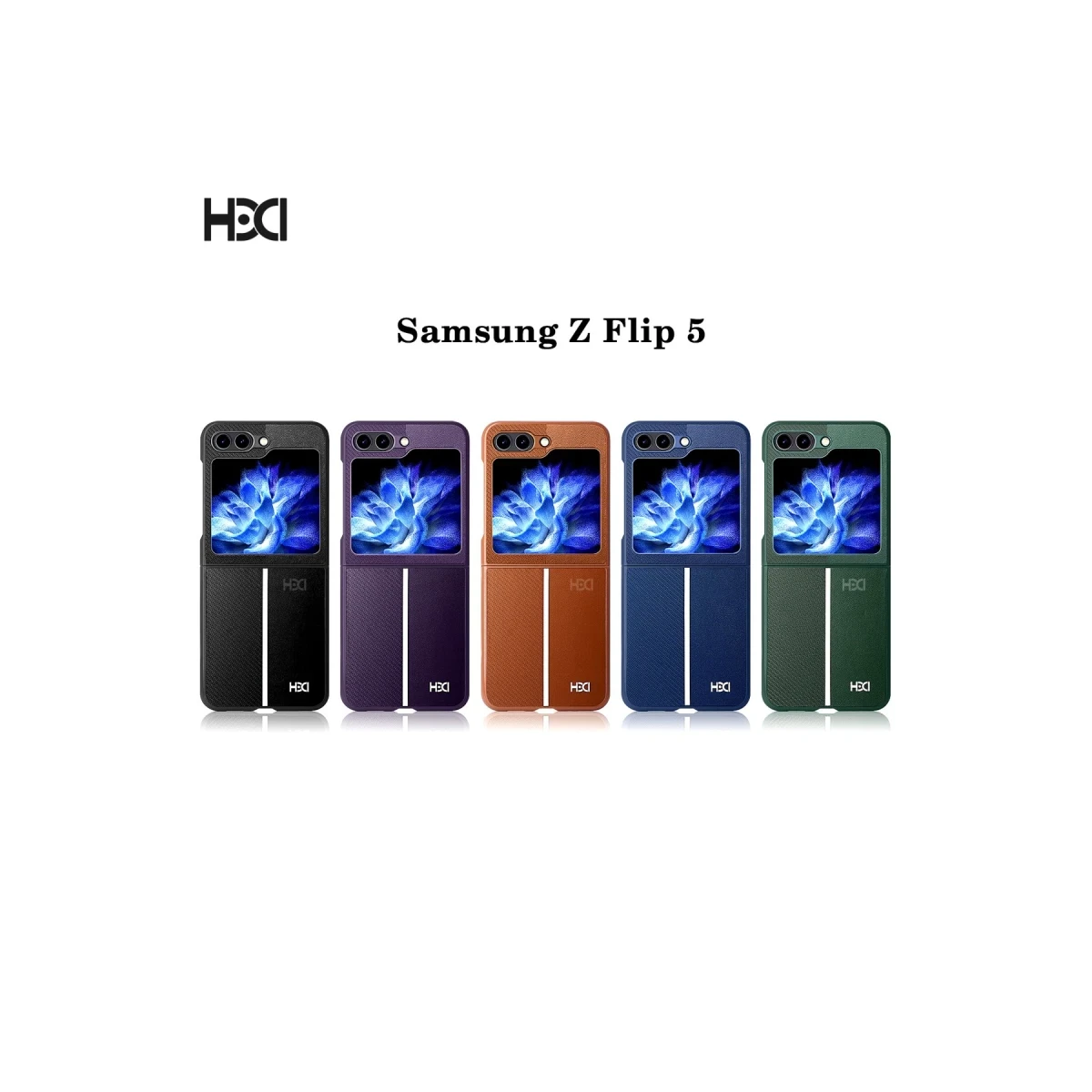 HDD Samsung Galaxy Z Flip 5 Kılıf HBC-155 Lizbon Kapak - Koyu Yeşil