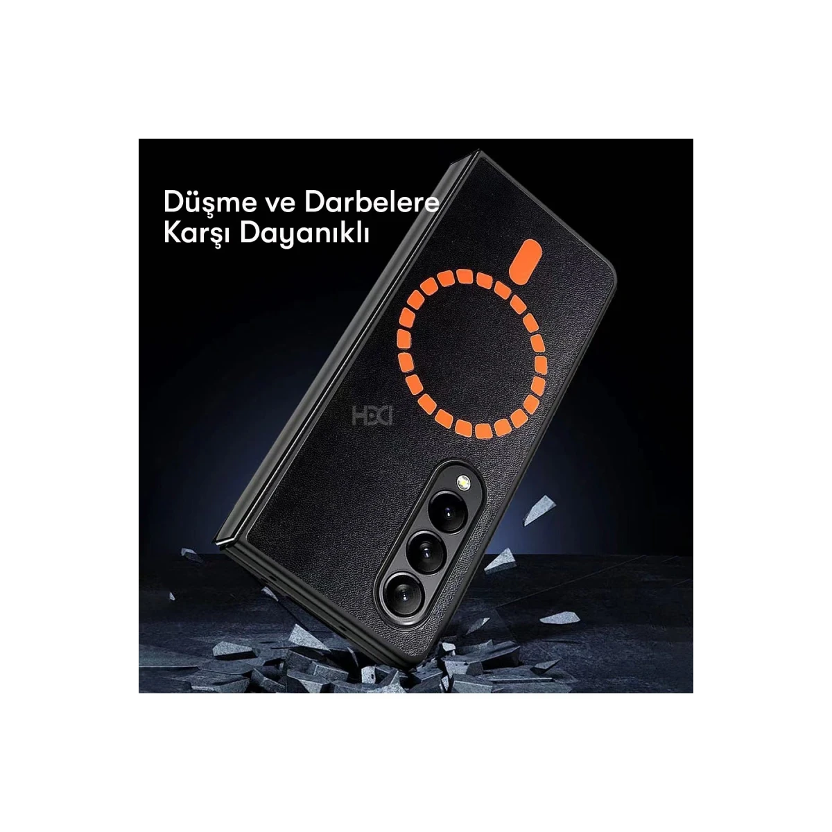 HDD Samsung Galaxy Z Fold 3 Kılıf HBC-156 Forum Magneticsafe Kapak - Kahverengi
