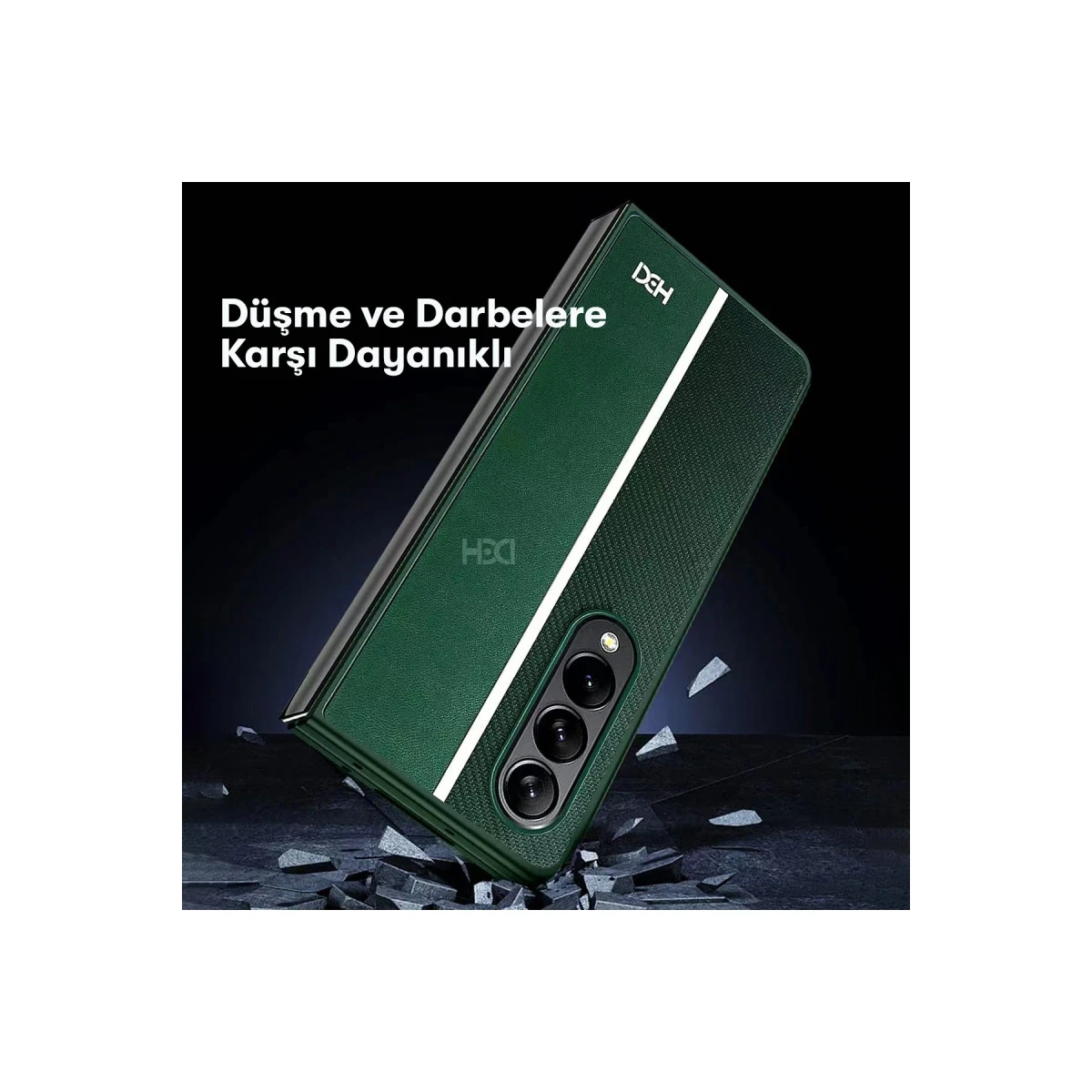 HDD Samsung Galaxy Z Fold 4 Kılıf HBC-155 Lizbon Kapak - Kahverengi