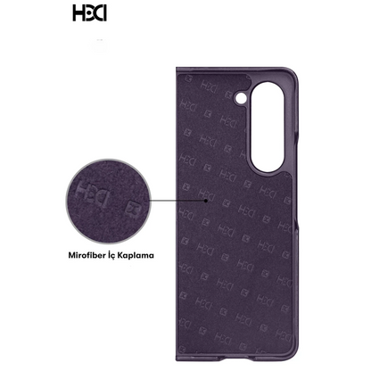 HDD Samsung Galaxy Z Fold 5 Kılıf HBC-155 Lizbon Kapak - Kahverengi