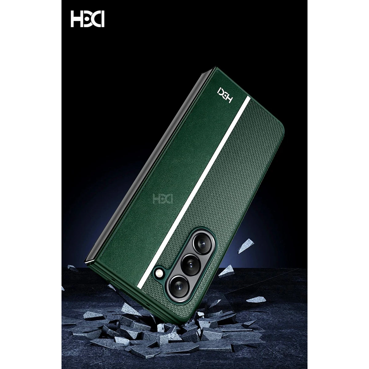 HDD Samsung Galaxy Z Fold 5 Kılıf HBC-155 Lizbon Kapak - Kahverengi