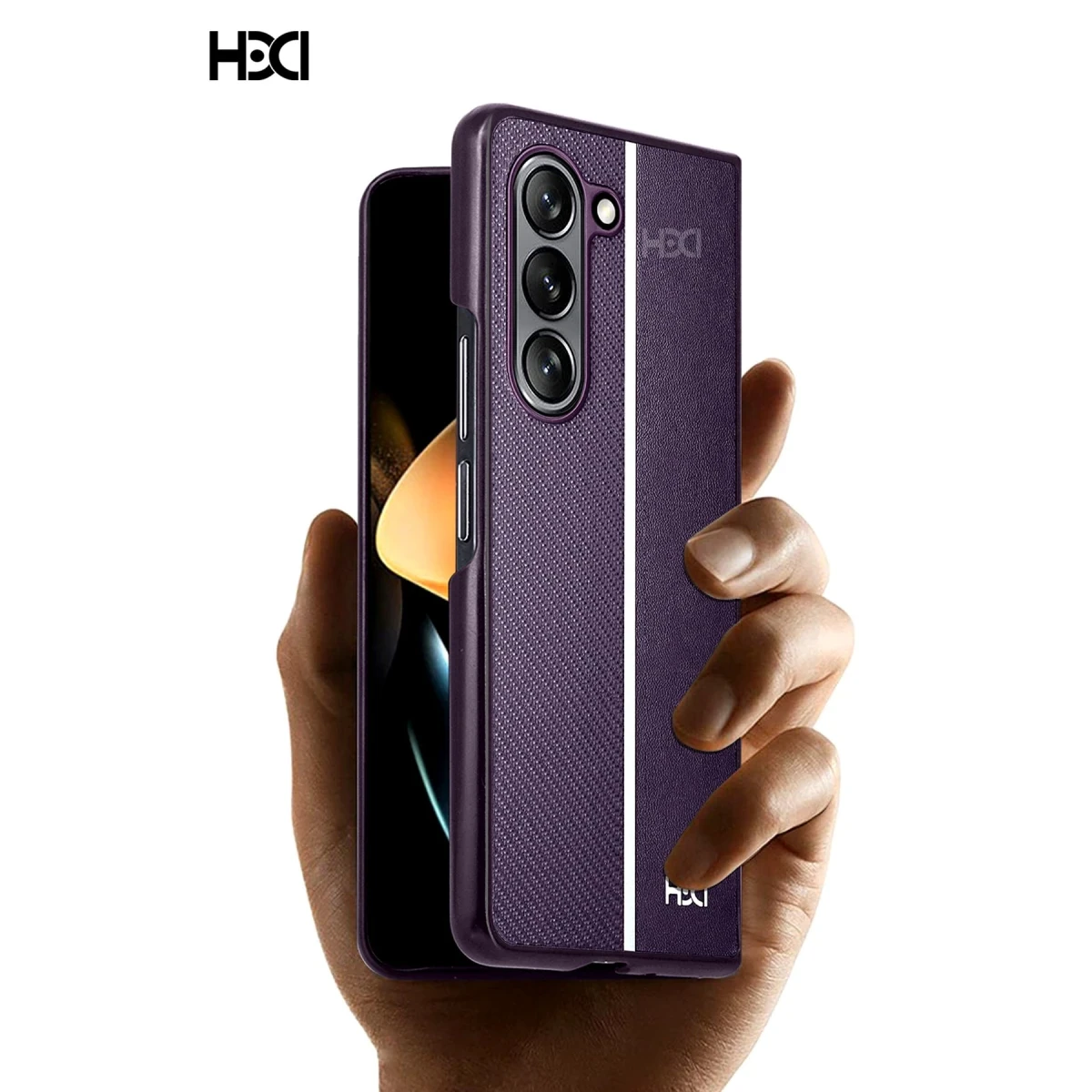 HDD Samsung Galaxy Z Fold 5 Kılıf HBC-155 Lizbon Kapak - Kahverengi