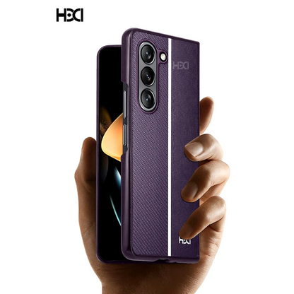 HDD Samsung Galaxy Z Fold 5 Kılıf HBC-155 Lizbon Kapak - Kahverengi
