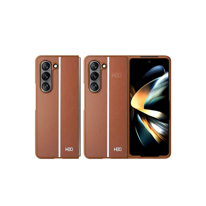 HDD Samsung Galaxy Z Fold 5 Kılıf HBC-155 Lizbon Kapak - Kahverengi
