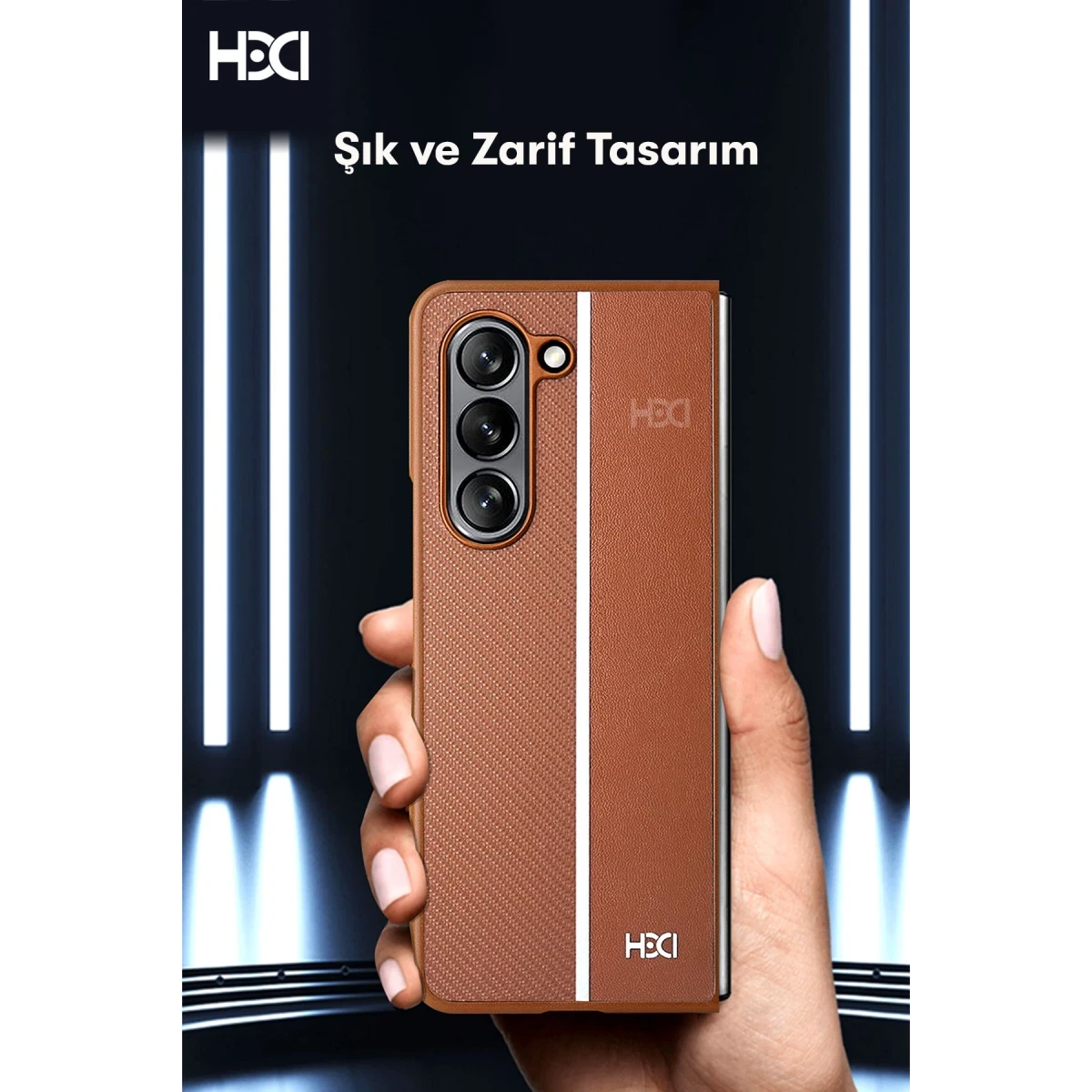 HDD Samsung Galaxy Z Fold 5 Kılıf HBC-155 Lizbon Kapak - Koyu Yeşil