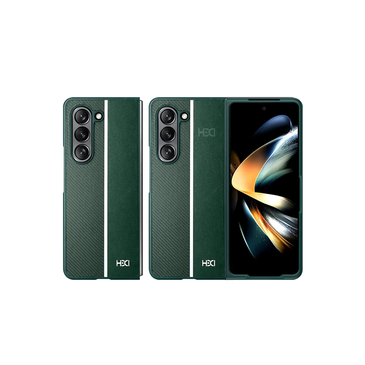 HDD Samsung Galaxy Z Fold 5 Kılıf HBC-155 Lizbon Kapak - Koyu Yeşil