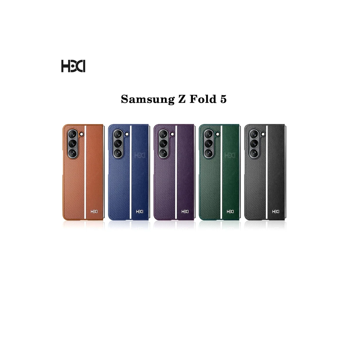 HDD Samsung Galaxy Z Fold 5 Kılıf HBC-155 Lizbon Kapak - Koyu Yeşil