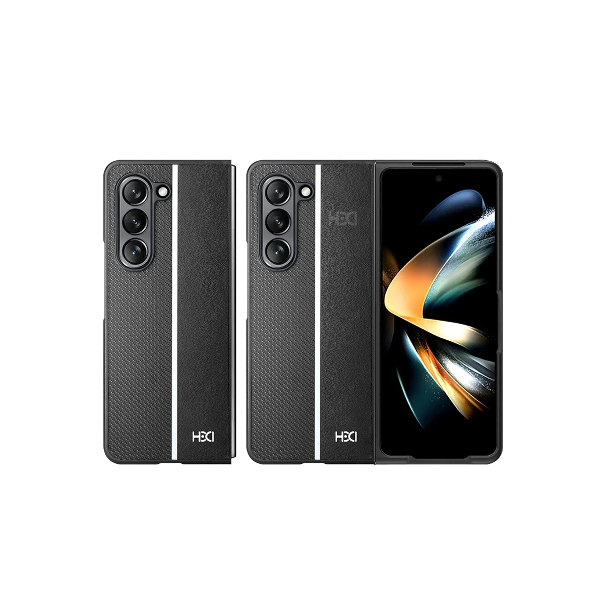 HDD Samsung Galaxy Z Fold 5 Kılıf HBC-155 Lizbon Kapak - Siyah