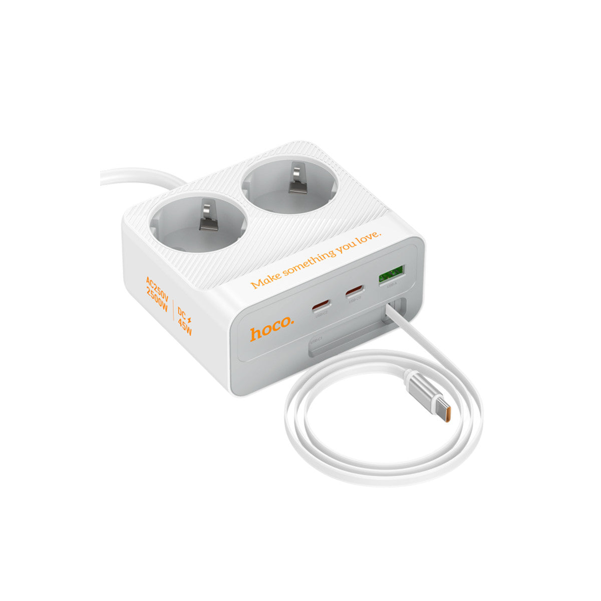 Hoco. AC28 Descanso 6in1 2M 2500W Priz Dönüştürücü