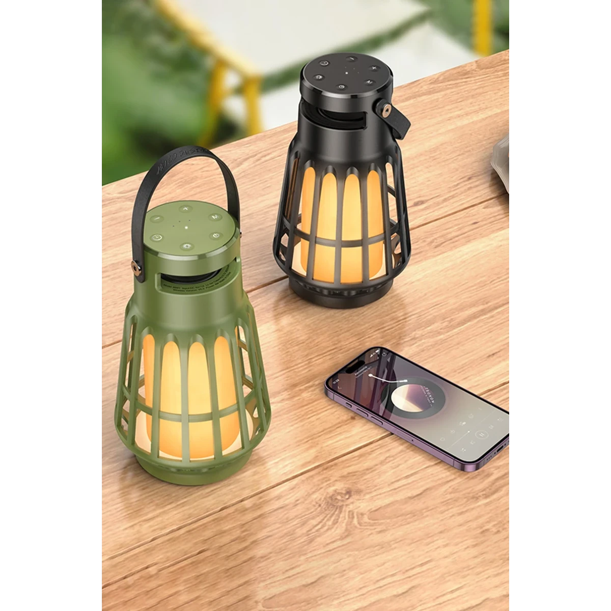 Hoco. BS61 Wild Fun Kamp Işıklı Bluetooth Kablosuz Hoparlör - Yeşil