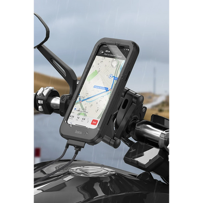 Hoco. CA101 Su Geçirmez Motosiklet Telefon Tutucu - Siyah