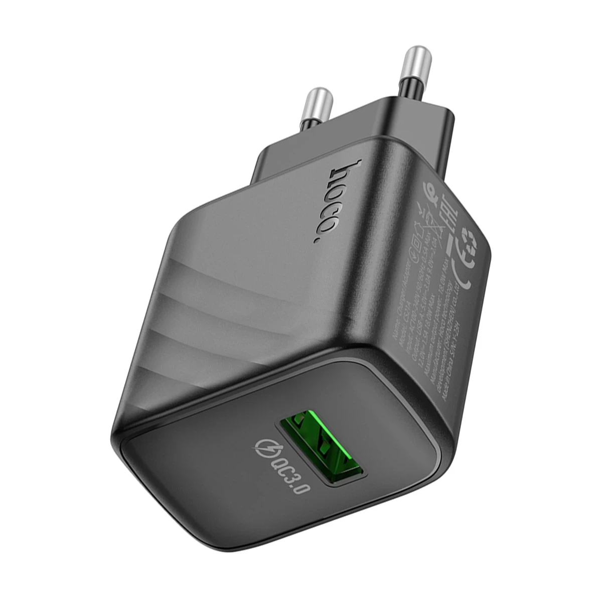 Hoco. CS21A Rich 18W USB 3.0 QC Çıkışlı Hızlı Şarj Aleti - Siyah