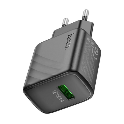 Hoco. CS21A Rich 18W USB 3.0 QC Çıkışlı Hızlı Şarj Aleti - Siyah