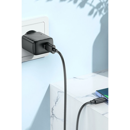 Hoco. CS21A Rich 18W USB 3.0 QC Çıkışlı Hızlı Şarj Aleti - Siyah
