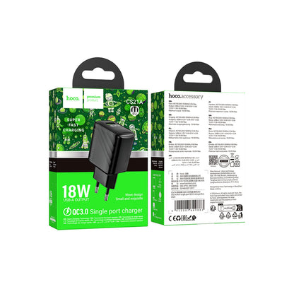 Hoco. CS21A Rich 18W USB 3.0 QC Çıkışlı Hızlı Şarj Aleti