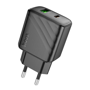 Hoco. CS23A Sunlight 30W 1 Adet Type-C ve 1 Adet USB 3.0 QC Çıkışlı Ekstra Type-C to Lightning Kablolu PD Hızlı Şarj Aleti