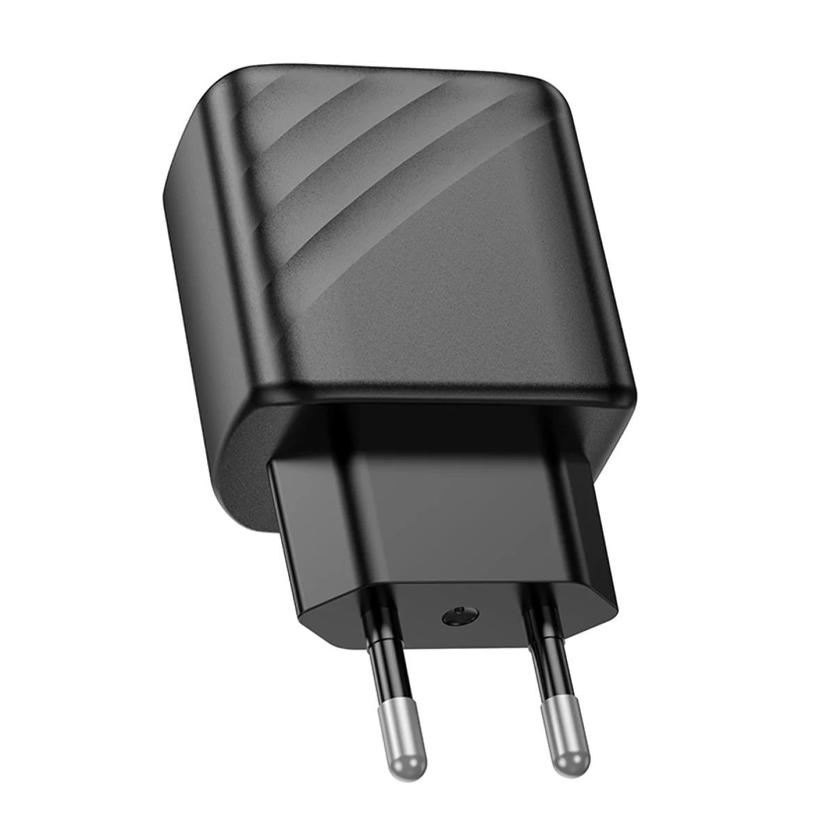Hoco. CS23A Sunlight 30W 1 Adet Type-C ve 1 Adet USB 3.0 QC Çıkışlı PD Hızlı Şarj Aleti - Siyah