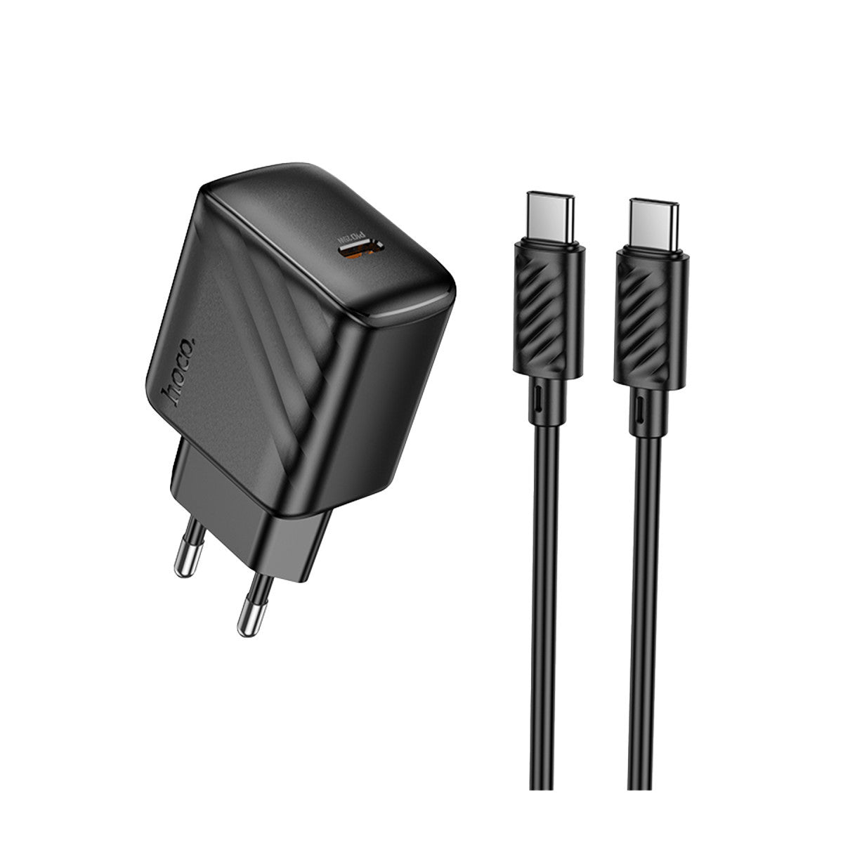 Hoco. CS24A Puerto 25W Type-C Çıkışlı Ekstra Type-C to Type-C Kablolu PD Hızlı Şarj Aleti