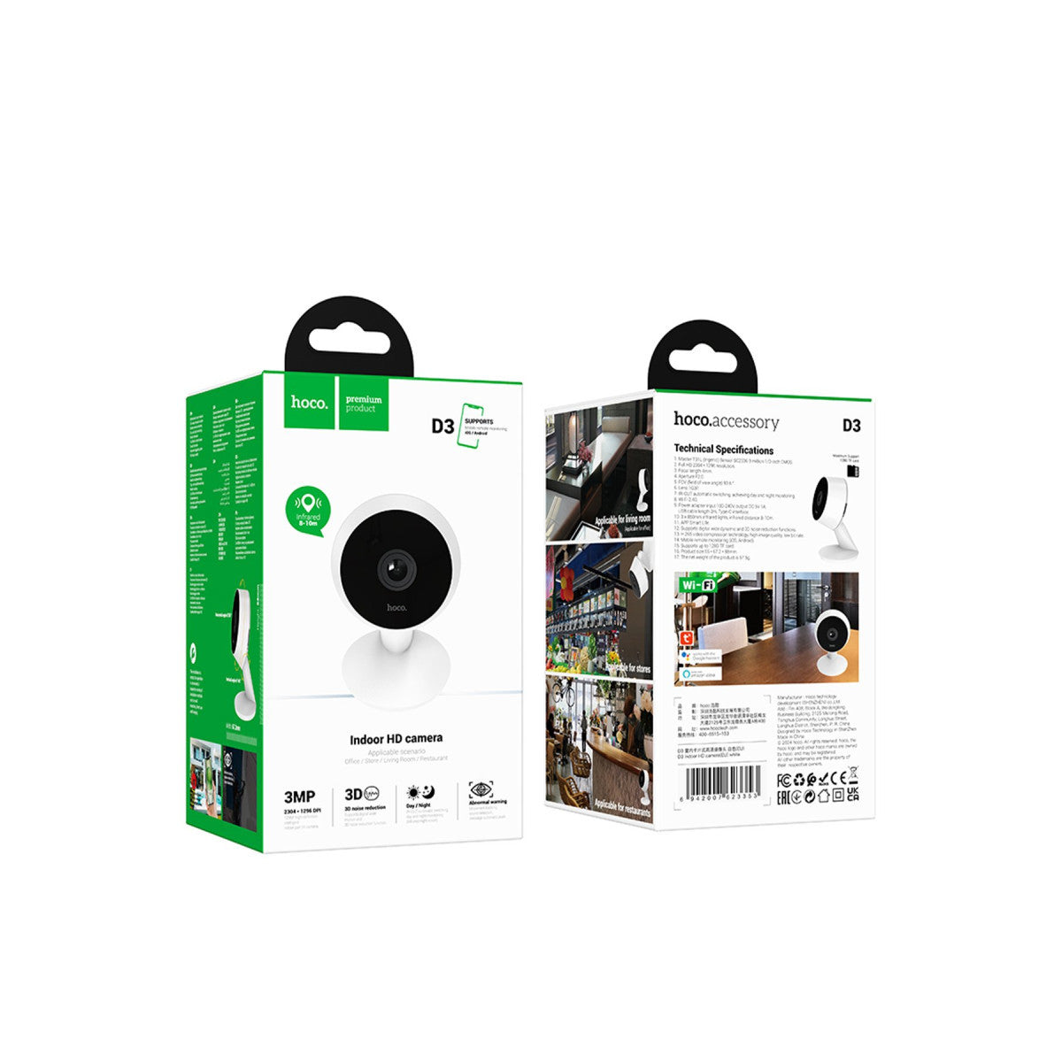 Hoco. D3 1080P 3MP Wifi İç Mekan Kamera