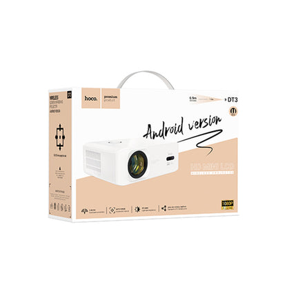 Hoco. DT3 Smart Elektrik Otomatik Odaklanma Özellikli 1080P Android Wifi Kablolu Projeksiyon Cihazı