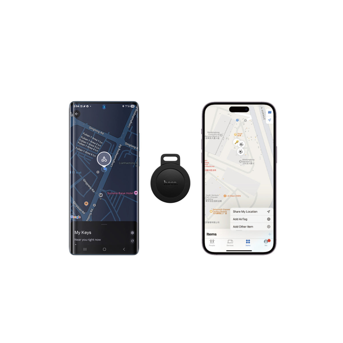 Hoco. E101 Dual Intelligent Apple Find My ve Google Find My Özellikli Anti-Lost Takip Cihazı