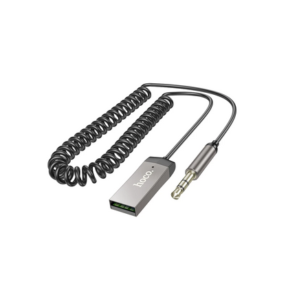 Hoco. E78 Tak Çalıştır BT Alıcılı 3.5mm Esnek Aux Kablo - Gri