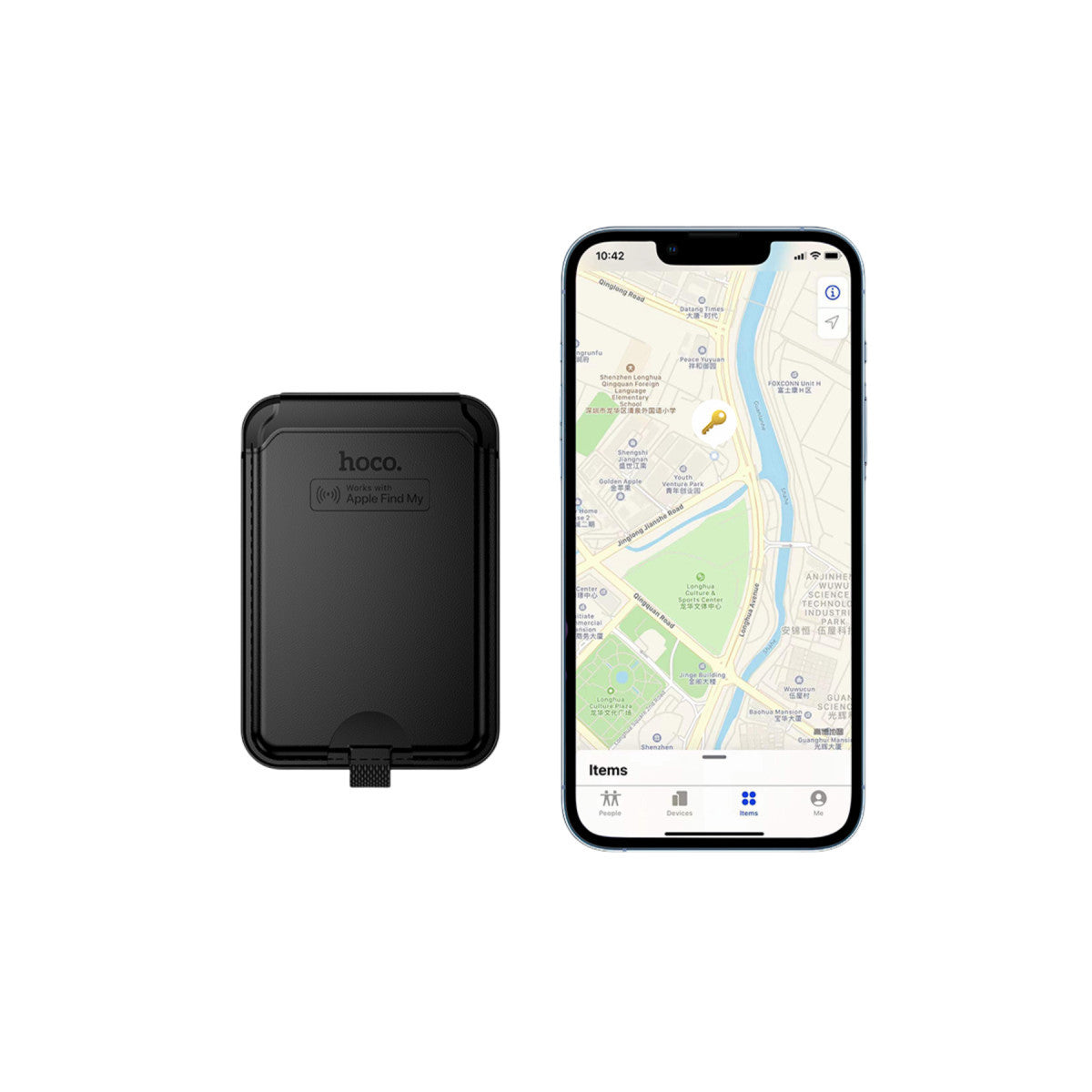 Hoco. E91I Tiger Smart Apple Find My Özellikli Kablosuz Şarj Destekli Magsafe Kartlık