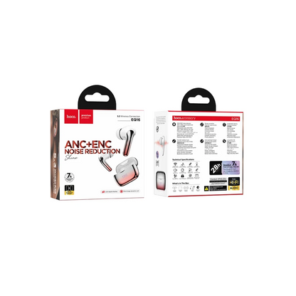 Hoco. EQ16 Aktif Gürültü Engelleyici Özellikli Bluetooth 5.3 Kablosuz TWS Airpods Kulaklık - Kırmızı