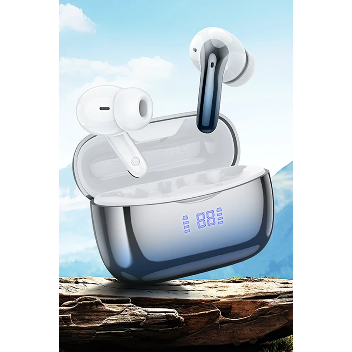 Hoco. EQ16 Aktif Gürültü Engelleyici Özellikli Bluetooth 5.3 Kablosuz TWS Airpods Kulaklık - Mor
