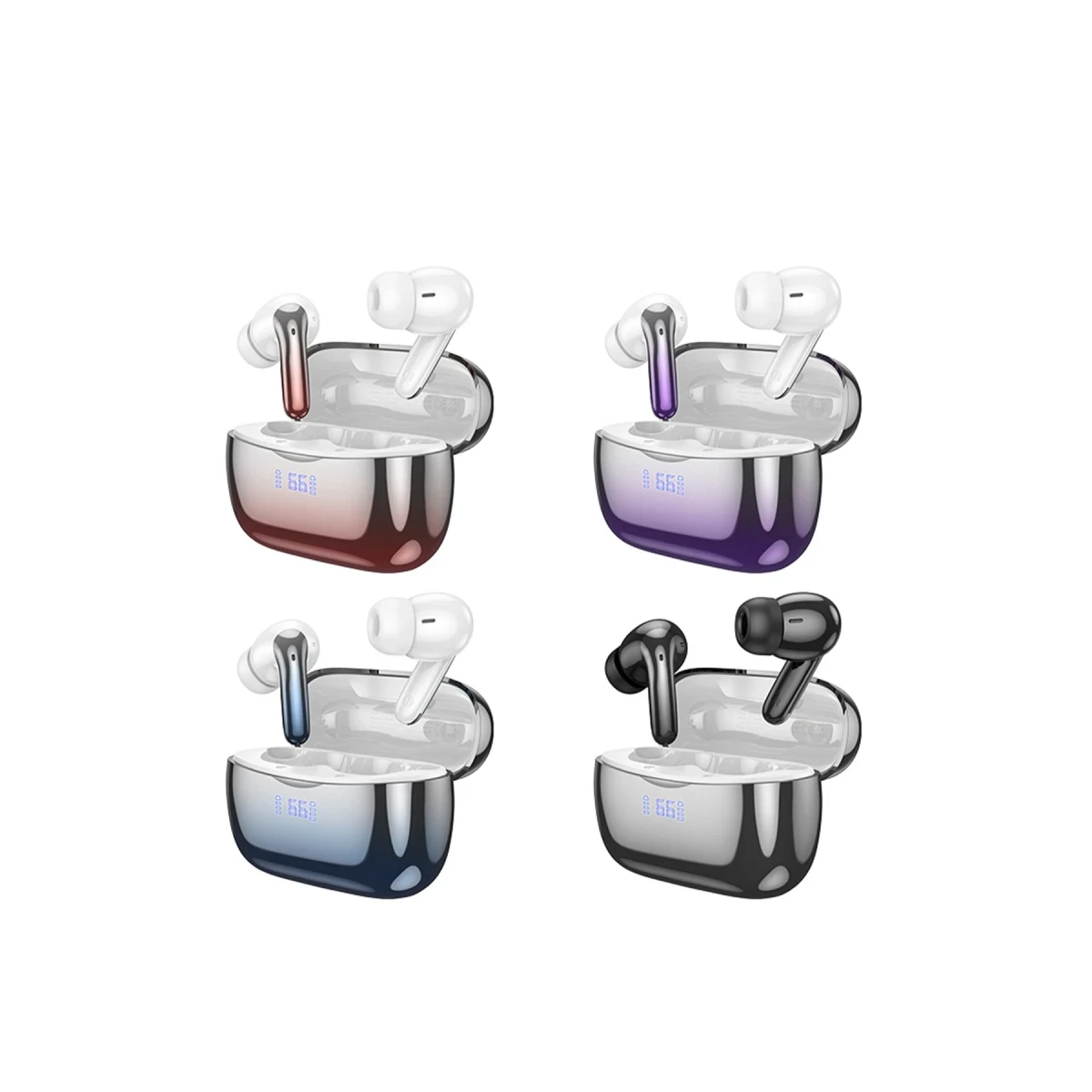 Hoco. EQ16 Aktif Gürültü Engelleyici Özellikli Bluetooth 5.3 Kablosuz TWS Airpods Kulaklık - Mor