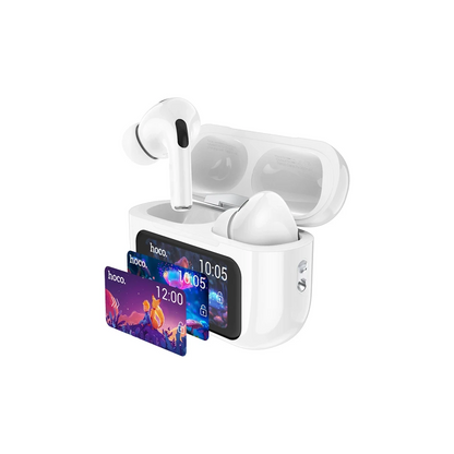 Hoco. EW72 BT 5.4 Aktif Gürültü Engelleyici Özellikli Dijital Dokunmatik Ekranlı Airpods Bluetooth Kulaklık - Beyaz