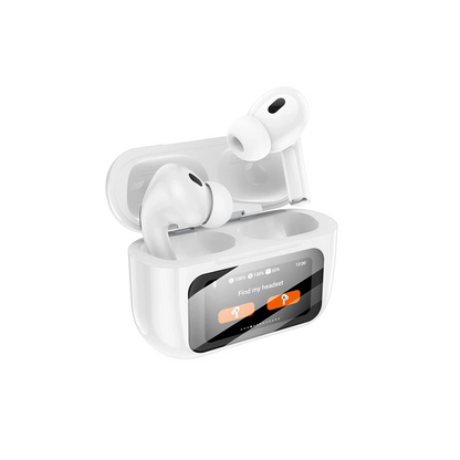 Hoco. EW72 BT 5.4 Aktif Gürültü Engelleyici Özellikli Dijital Dokunmatik Ekranlı Airpods Bluetooth Kulaklık - Beyaz