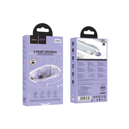 Hoco. GM29 2.4G Mysterious Business Çift Modlu Sessiz Kablosuz Mouse - Mor