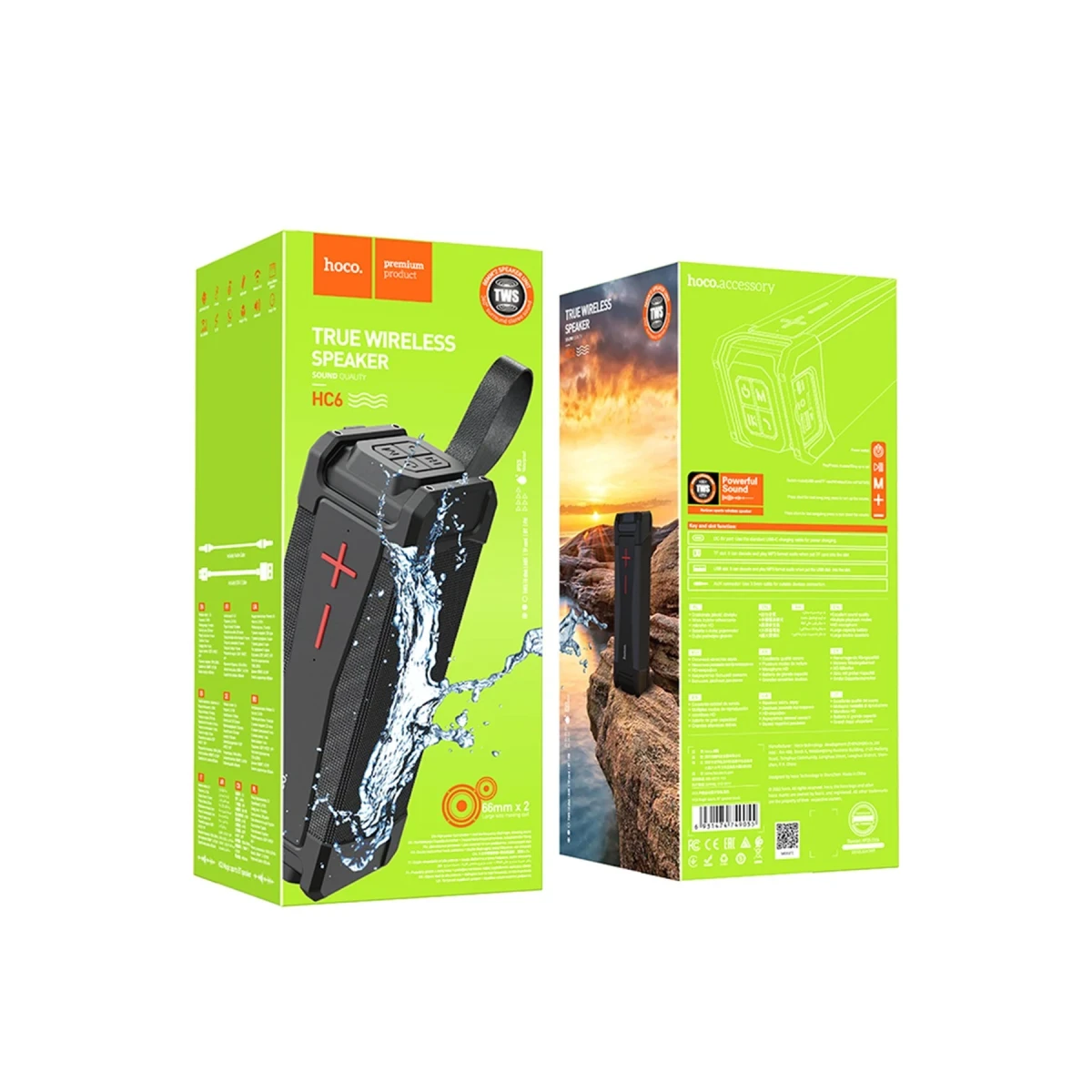 Hoco. HC6 Magic Sports 10W Bluetooth Kablosuz Hoparlör - Siyah
