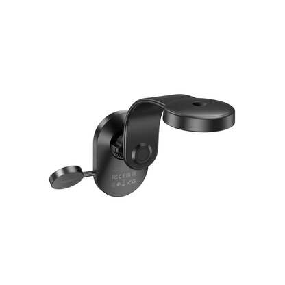 Hoco. HW28 Excelso Yapışkanlı 15W Kablosuz Şarj ve 2.5W Kablosuz Saat Şarj Destekli Magsafe Araç Tutucu - Siyah